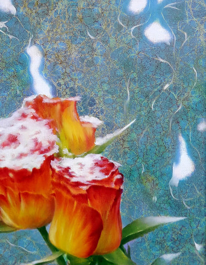 Oil painting Gift of roses Vasily Korkishko