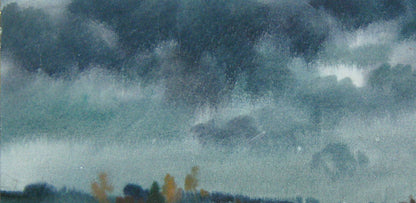 Watercolor painting Bad weather day Savenets Valery