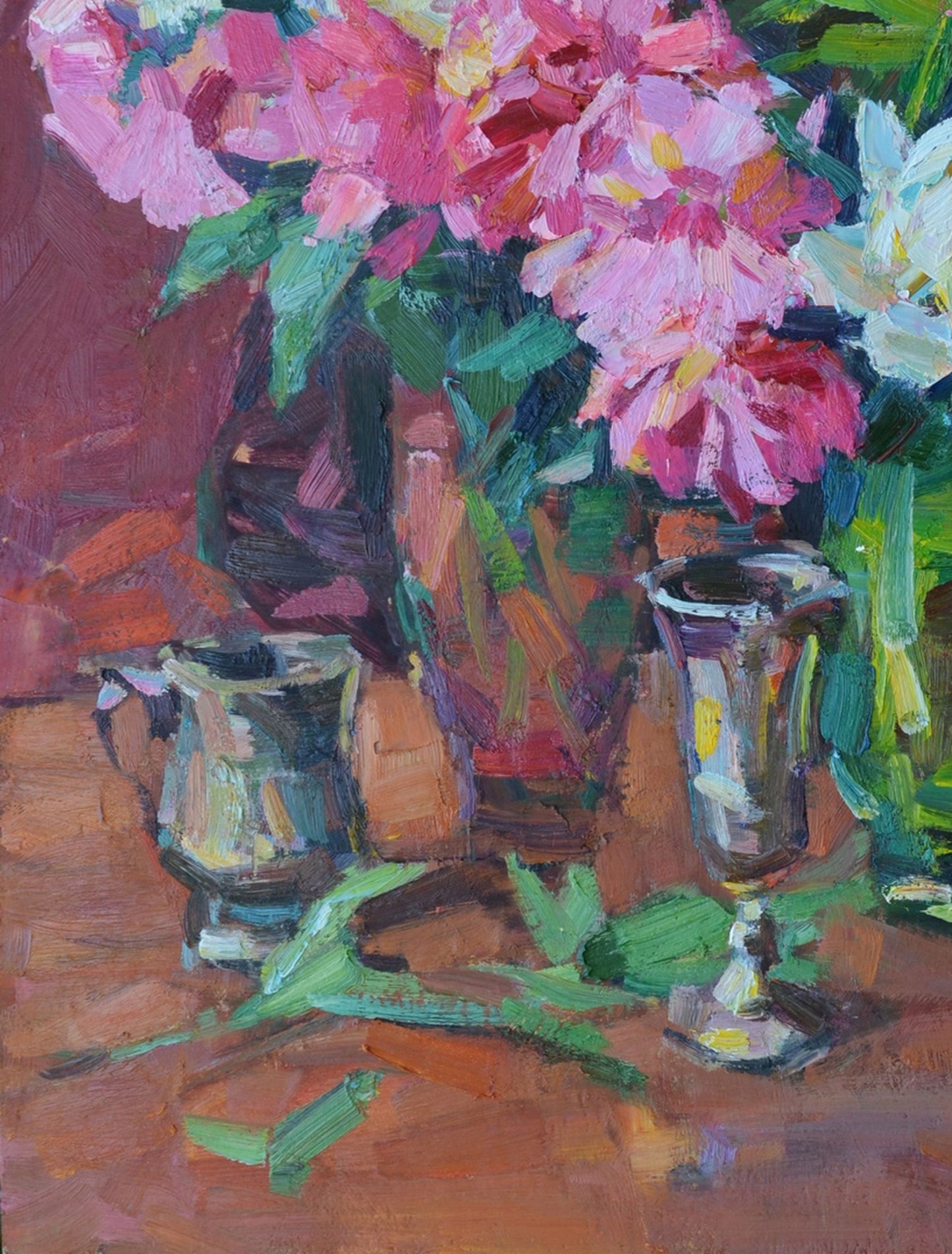 Oil painting Peonies Flowers  still life Pereta Vyacheslav