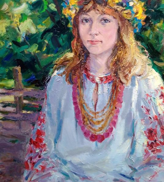 Oil painting Girl in the garden Alexander Nikolaevich Cherednichenko