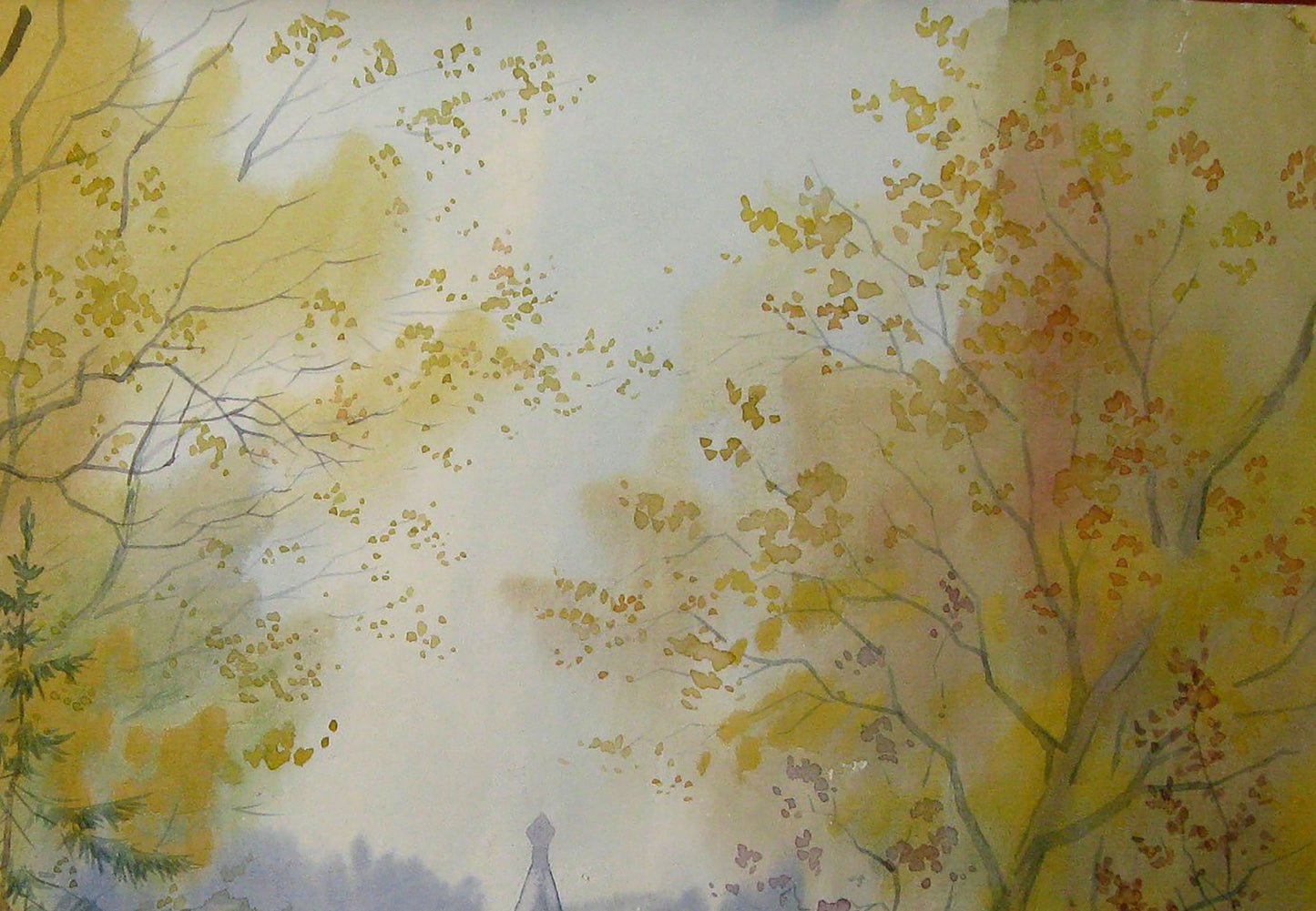 Watercolor painting October melody Savenets Valery