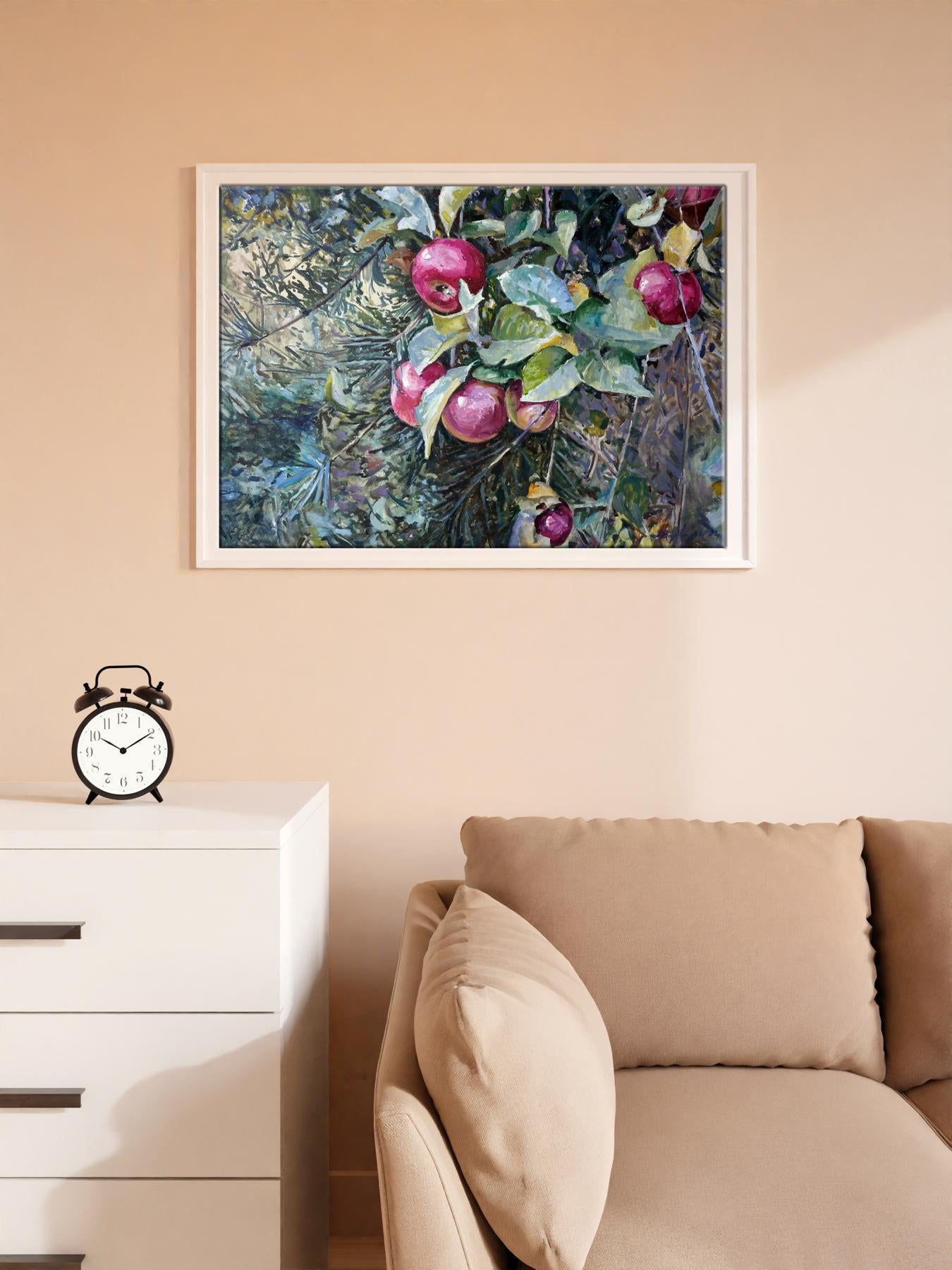 Oil painting September forest paradise apples Varvarov Anatoly Viktorovich