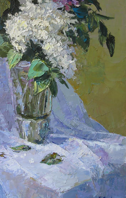 Oil painting Bouquet of white lilacs Serdyuk Boris Petrovich