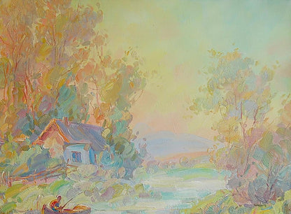 Oil painting Morning. Fog Artim Dmitry