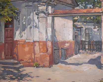 Oil painting Sunny patio Osnach Olesia