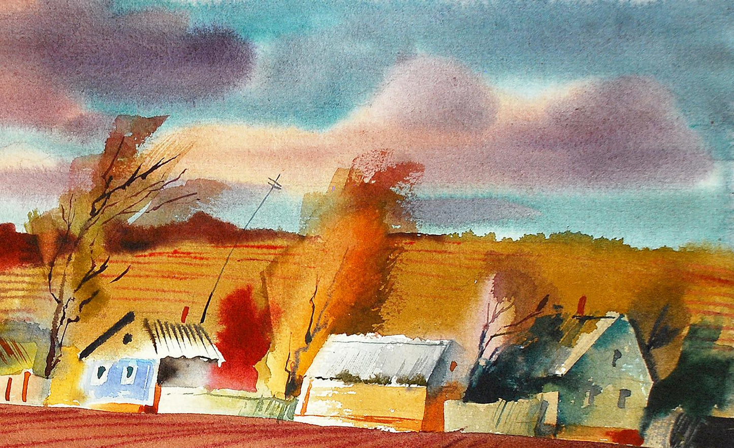Watercolor painting October Egor Shvachunov