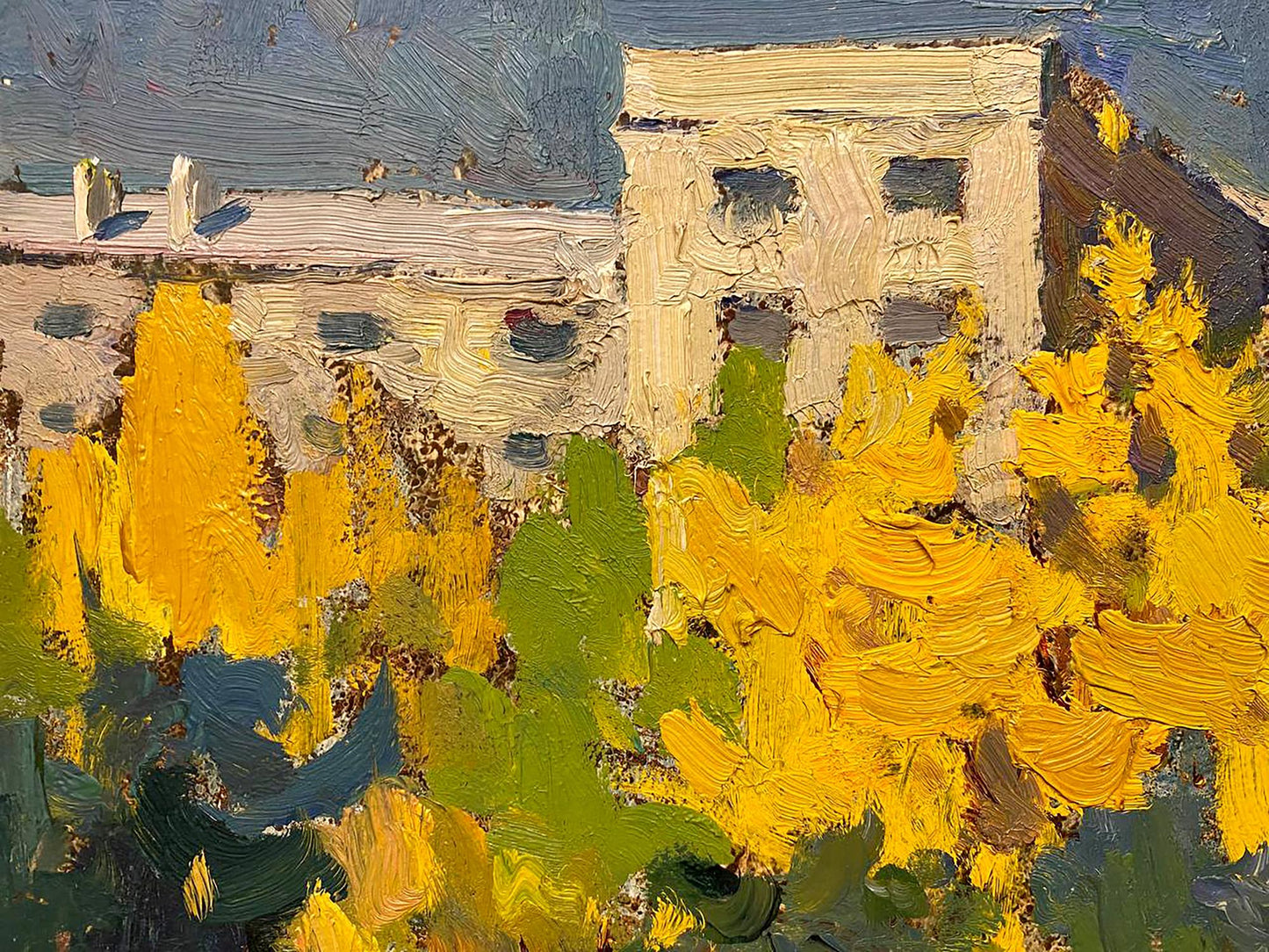 Oil painting Urban autumn Petrov Georgy Petrovich