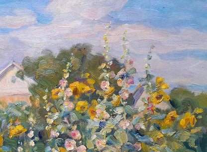 Oil painting Summer day among sunflowers Ivan Kovalenko