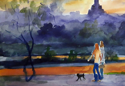 Watercolor painting Walk Serdyuk Boris Petrovich №SERB 602