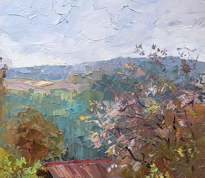 Oil painting Landscape of Bozhok village Serdyuk Boris Petrovich
