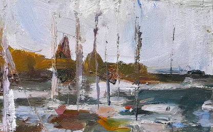 Oil painting Yacht tour on the river Ivan Kovalenko