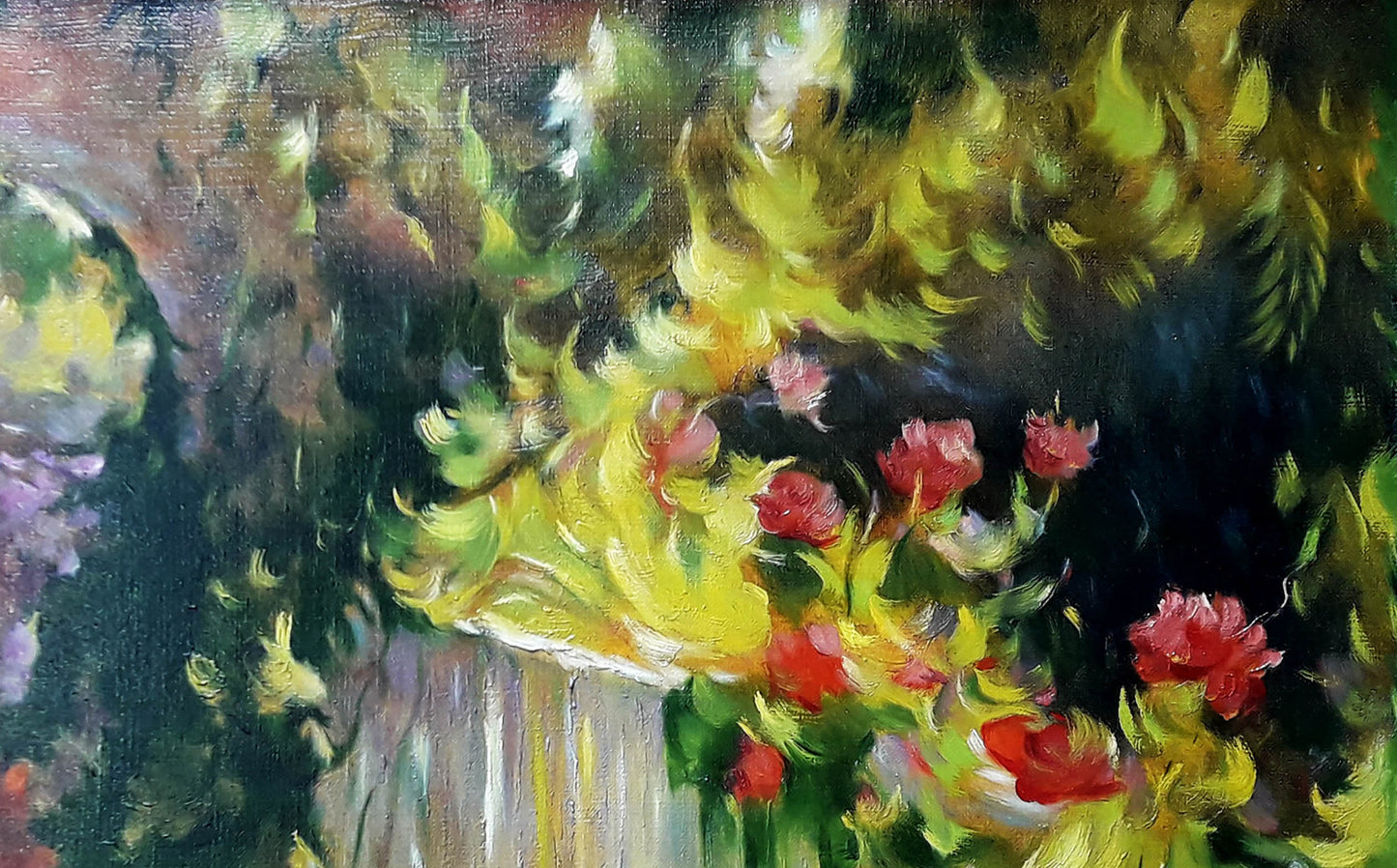 The oil painting "Summer in the Garden" by Vasily Korkishko