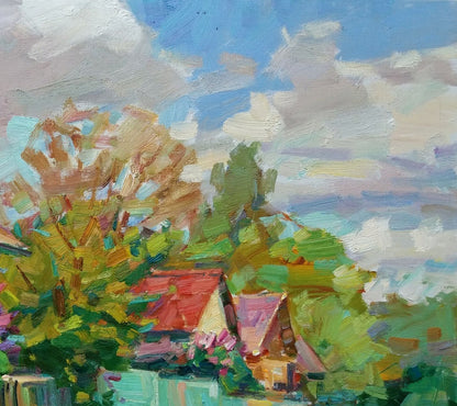 Oli painting May in Sednev Pereta Vyacheslav