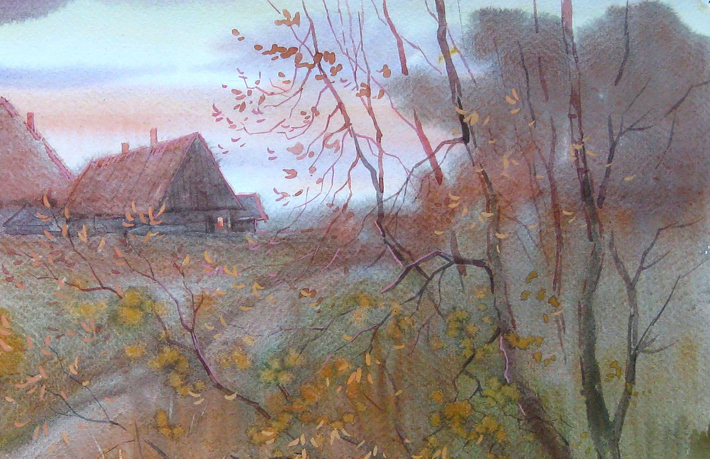 Watercolor painting Native lands Savenets Valery