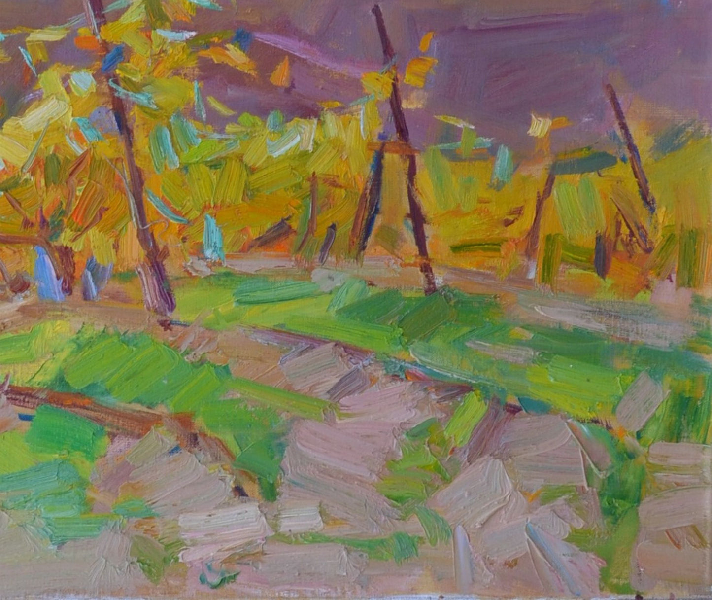 Oli painting Autumn vineyards Pereta Vyacheslav