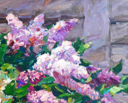 Oli painting Lilac Flowers still life Vyacheslav Pereta