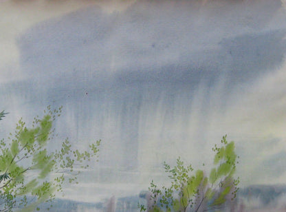 Watercolor painting "Gloomy Day" by Savenets, portraying the moodiness of overcast skies.