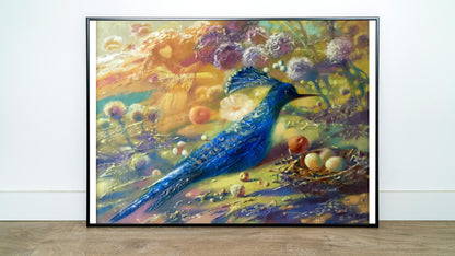 Abstract oil painting Blue bird Anatoly Borisovich Tarabanov