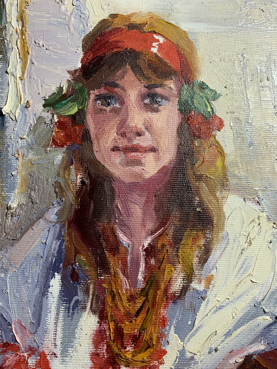 Alexander Nikolaevich Cherednichenko's oil painting, "A Young Gypsy"