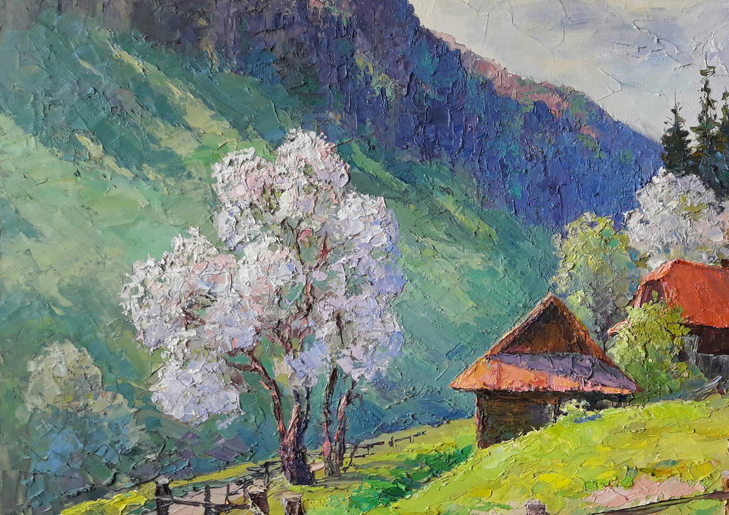 Oil painting Spring in the Carpathians Serdyuk Boris Petrovich №SERB 220