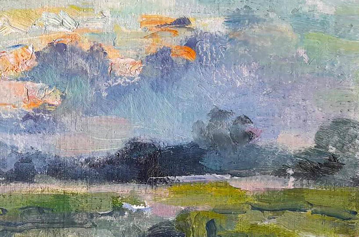 Oil painting Rest on the pond Kovalenko Ivan Mikhailovich
