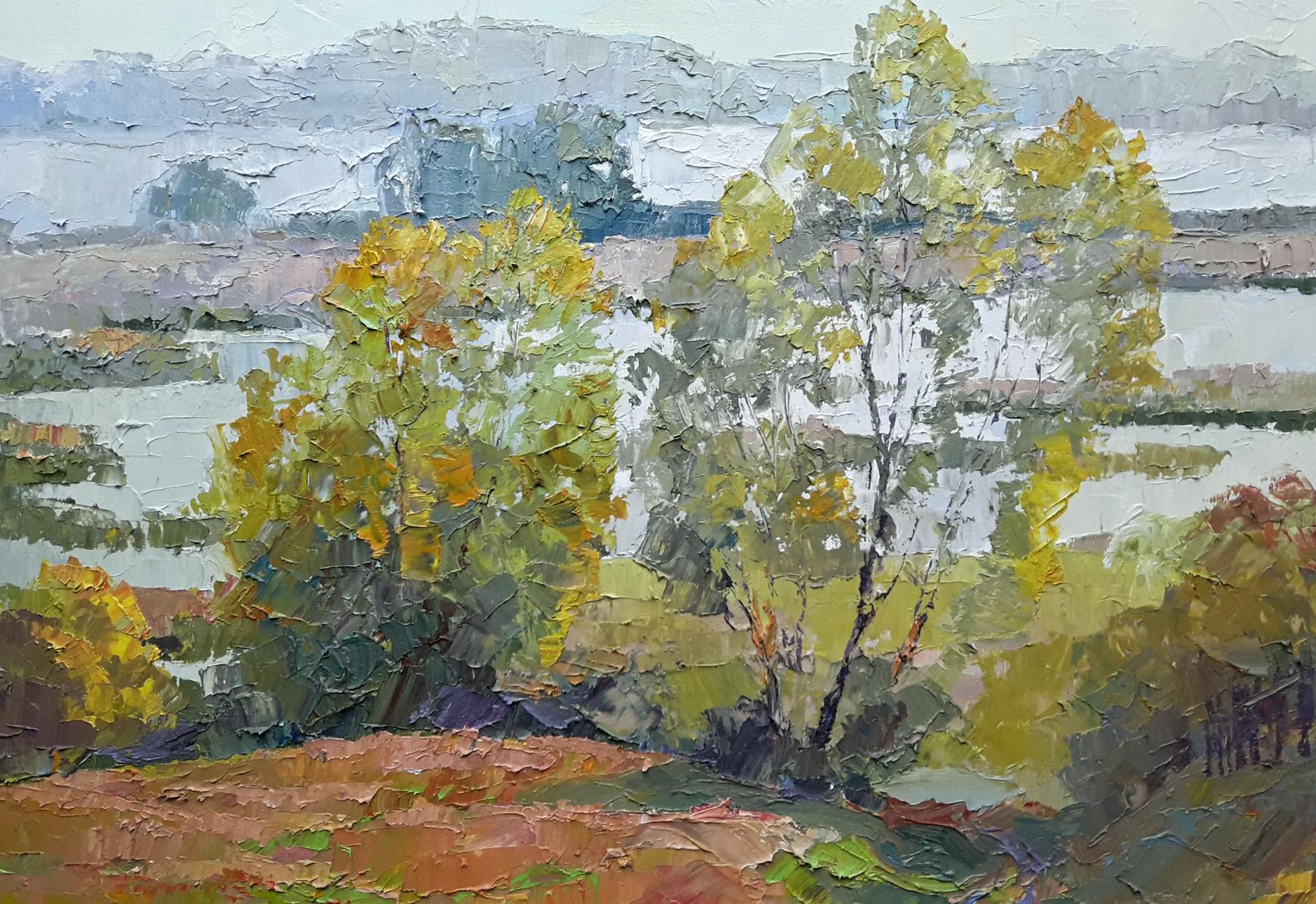 An oil painting titled "Open Spaces" by Boris Petrovich Serdyuk