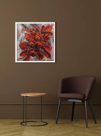 Oil painting Red chestnuts in the guest room by Serhii Voichenko