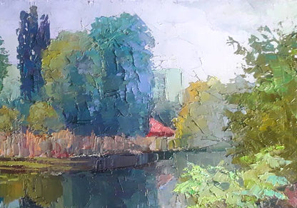 Oil painting Autumn day on the river Serdyuk Boris Petrovich