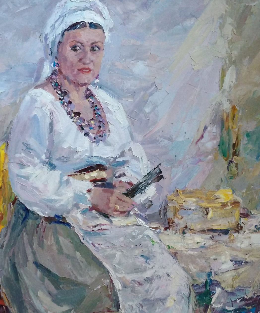 Oil painting Before performance Alexander Nikolaevich Cherednichenko