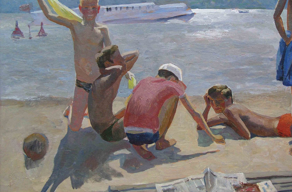 Oil painting In Hydropark Chichkan Leonid Illich