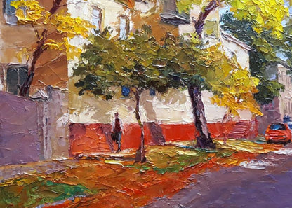 Autumnal Kremenchuk portrayed in oil by Boris Petrovich Serdyuk