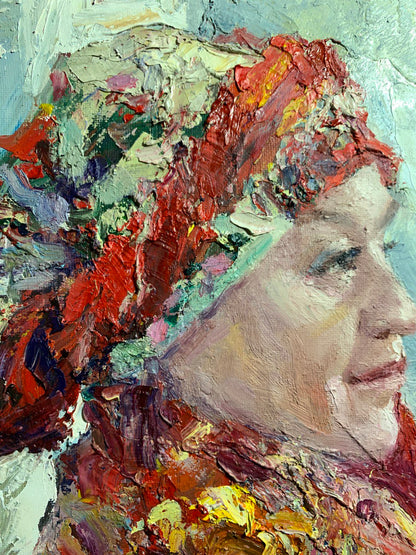 Oil painting Woman in a shawl Alexander Nikolaevich Cherednichenko