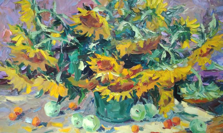 Oil painting Summer still life 