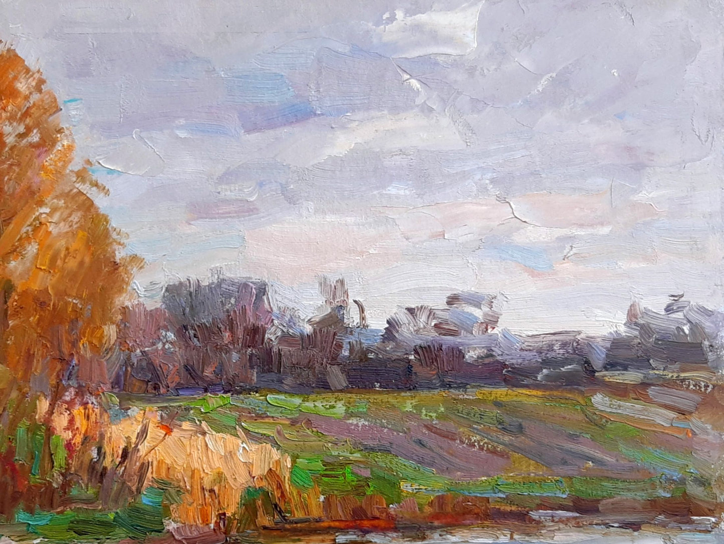 October Morning by Vyacheslav Pereta, an oil painting