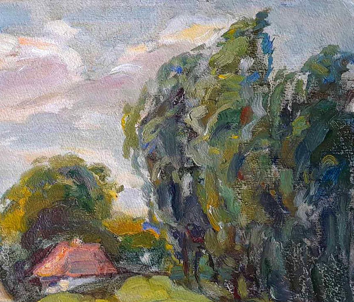 Oil painting Village view Kovalenko Ivan Mikhailovich