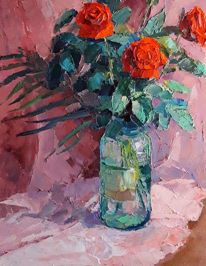 Oil painting Red roses Serdyuk Boris Petrovich