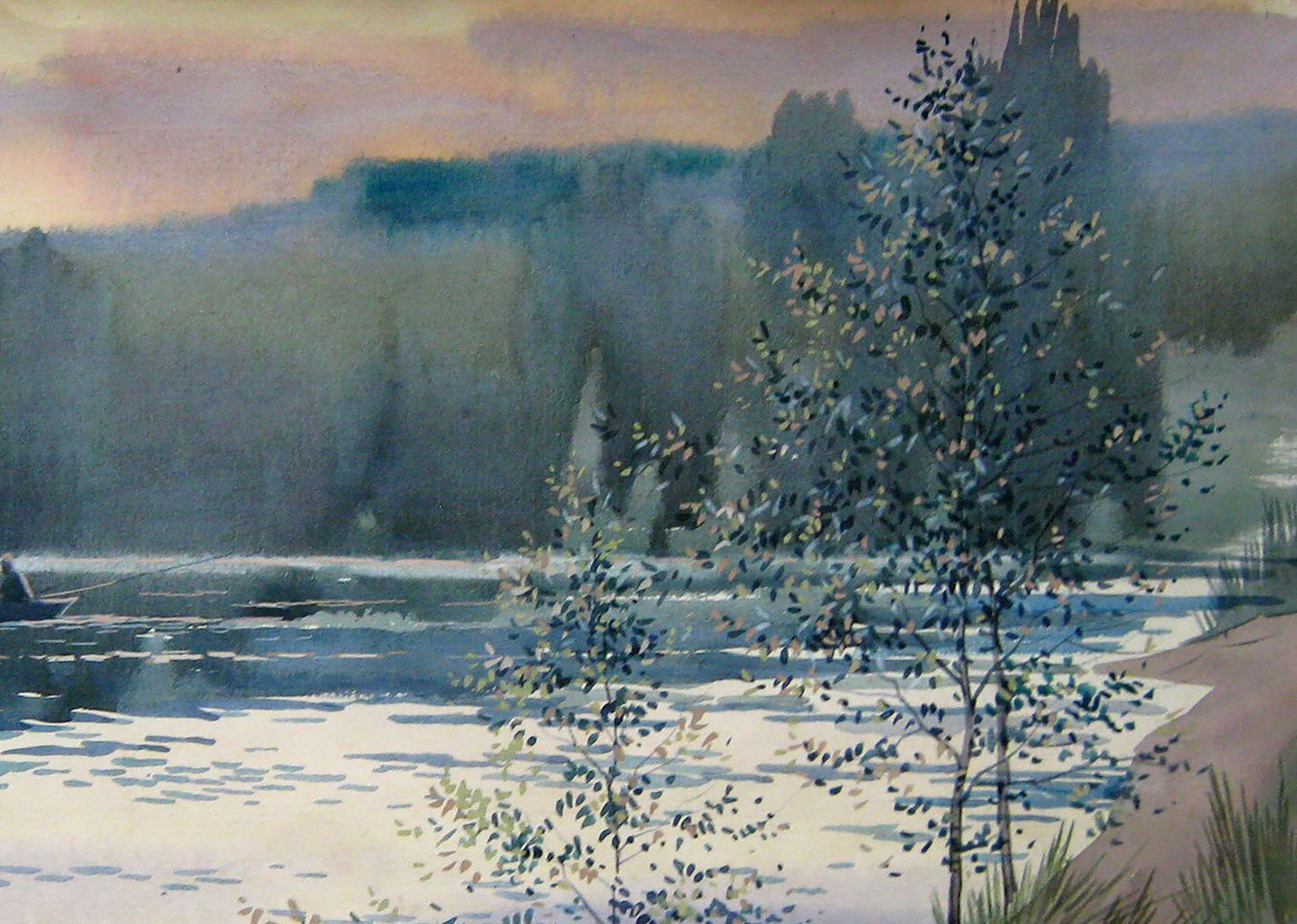 The Evening is Quiet, a watercolor by Valery Savenets
