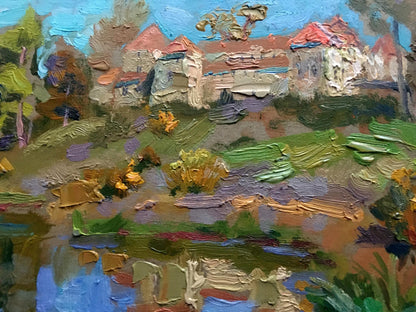 Oil painting Panorama of the castle Batrakov Vladimir Grigorievich