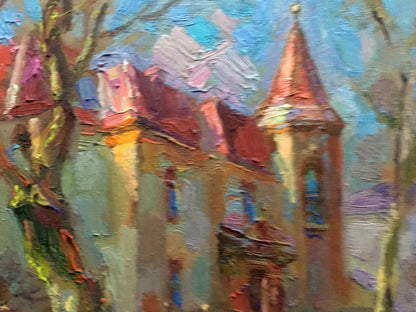 Oil painting Streets of Lviv Batrakov Vladimir Grigorievich