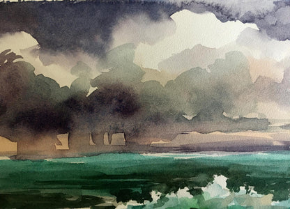 Watercolor painting Black Sea Svetlana Gramm