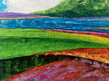 Oil painting Cloudy Mountain Landscape V. Zadorozhnya