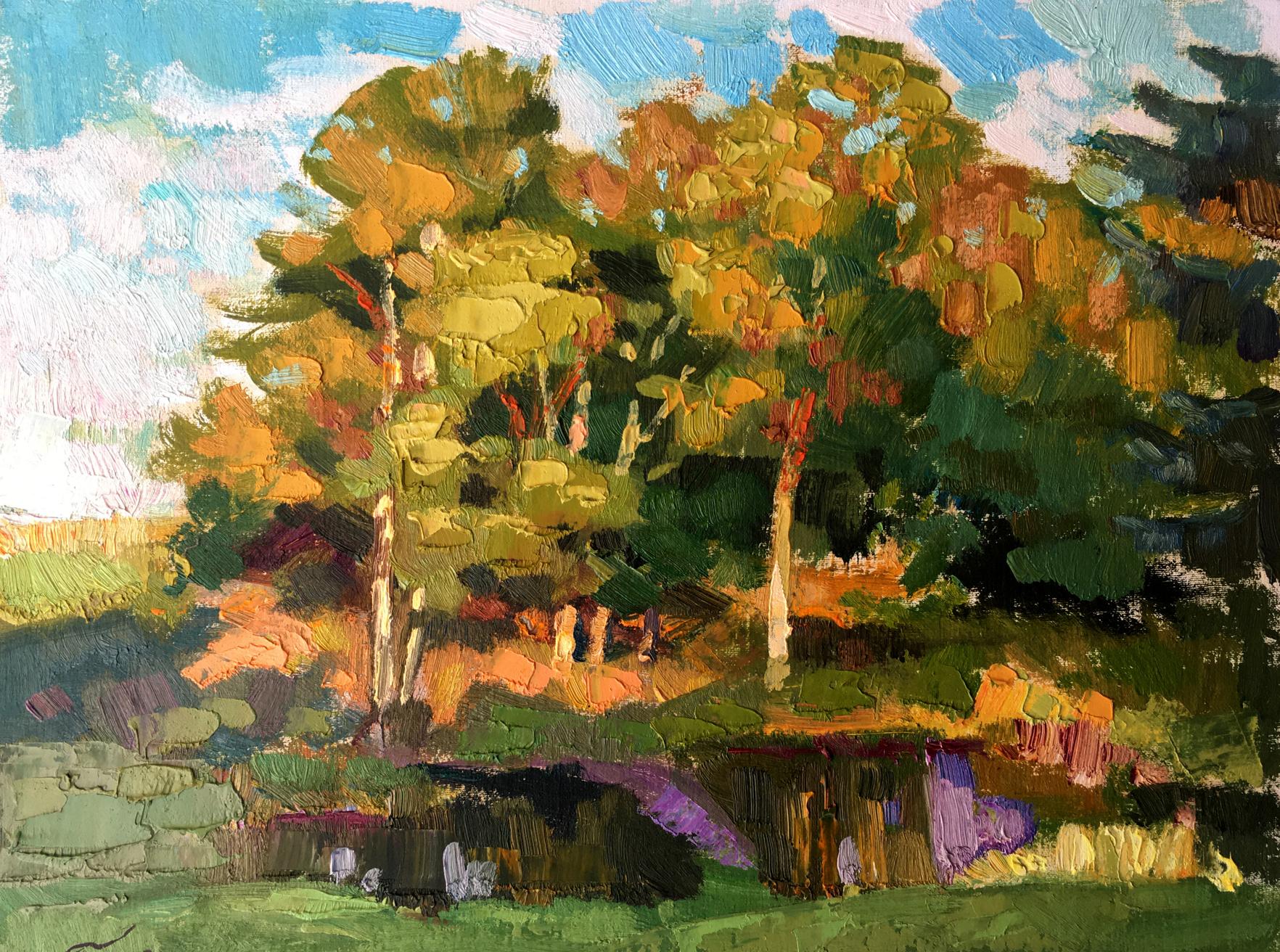 Oil painting Dusk in the Woodland Vladimir Batrakov