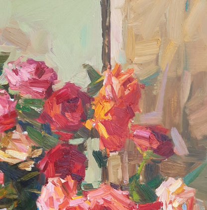 Oli painting Flowers roses Pereta Vyacheslav