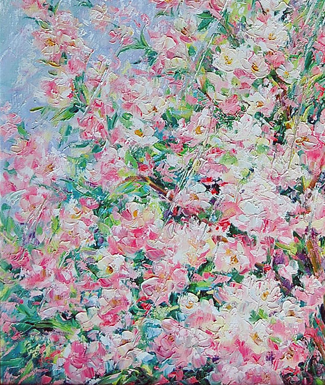 Oil painting Spring Flowers Landscape 