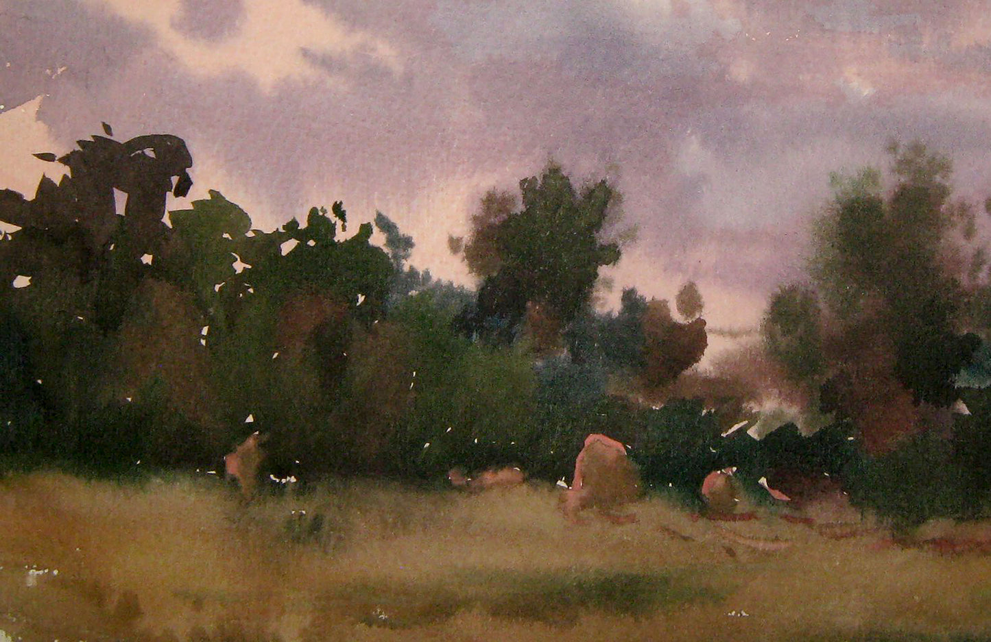 Watercolor painting Evening sketch Savenets Valery
