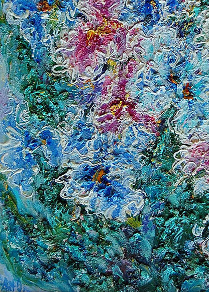 Abstract Painting with Flowers