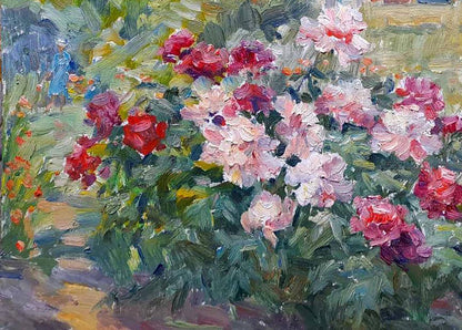 Oil painting Home garden Kovalenko Ivan Mikhailovich