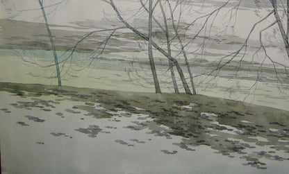 Watercolor painting Bare branches of winter Valery Savenets