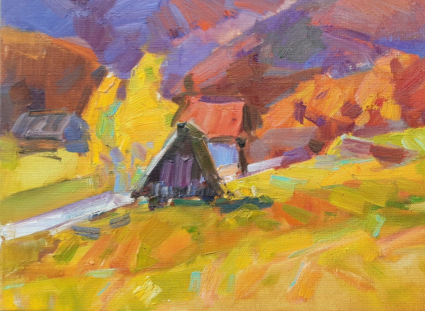 Oli painting Autumn Carpathians Pereta Vyacheslav