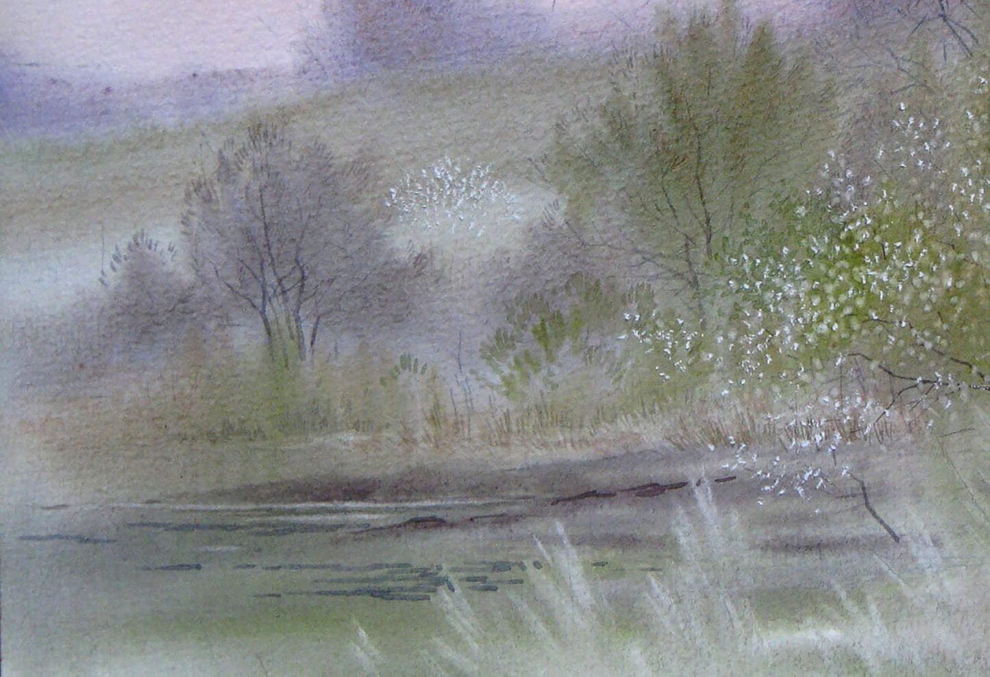 Watercolor painting Spring Savenets Valery